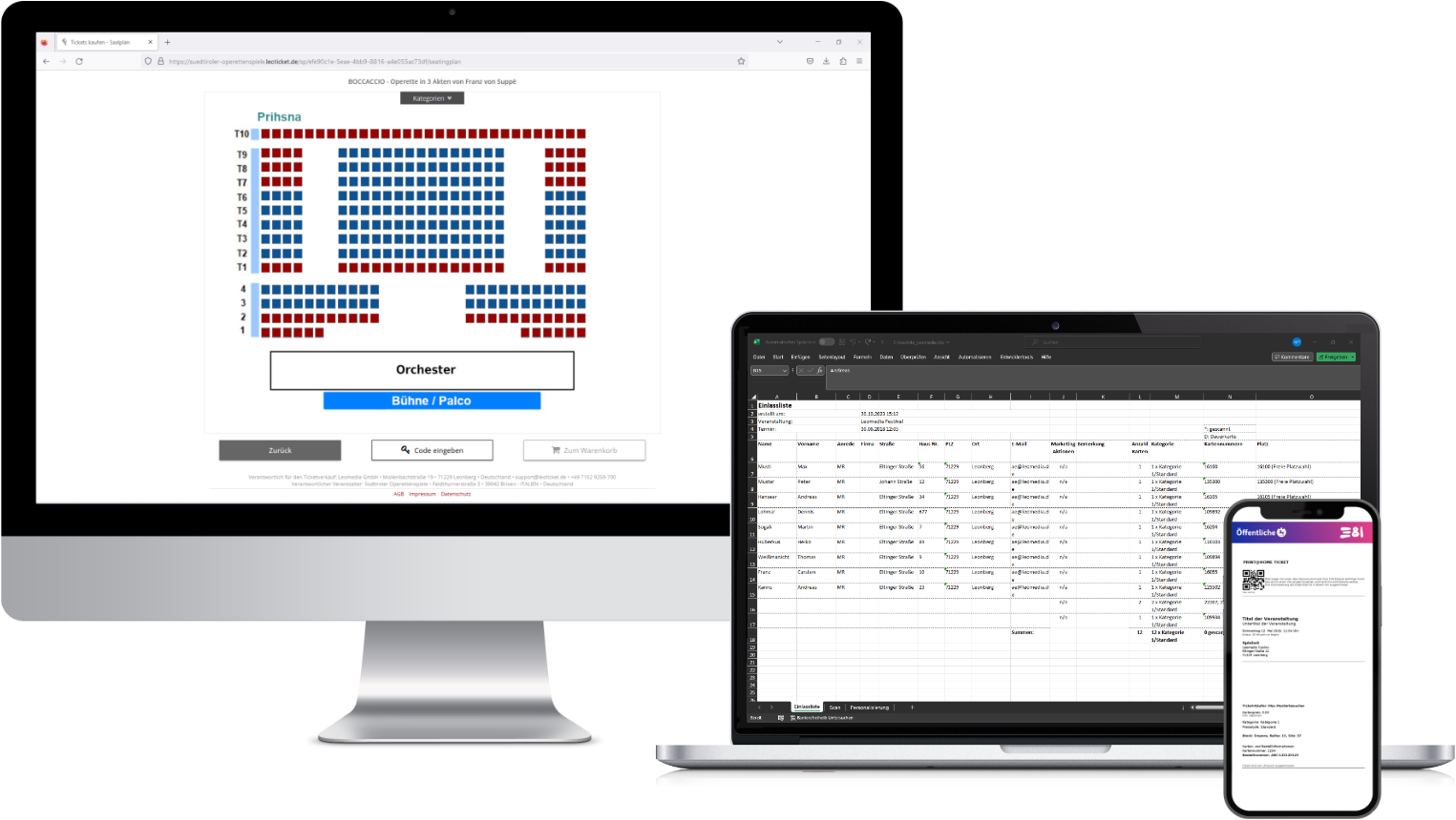 MockUp Screenshots SaalplanEinlasslisteOnlineticket